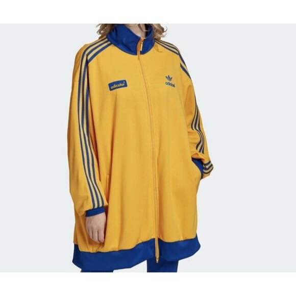 Adidas Originals Adicolor 70s Archive Track Jacket Yellow Blue Size GE0852 - Picture 1 of 8